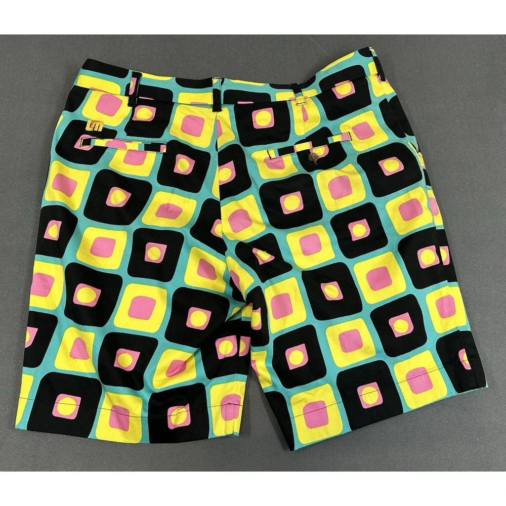 Loudmouth Golf Shorts Mens Size 38 Couch Potato Print Stretch 60s 70s